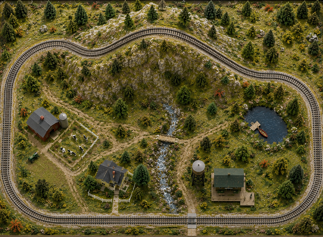 Realistic model railway table